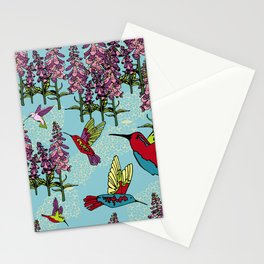 Hummingbirds in the Foxglove Stationery Cards