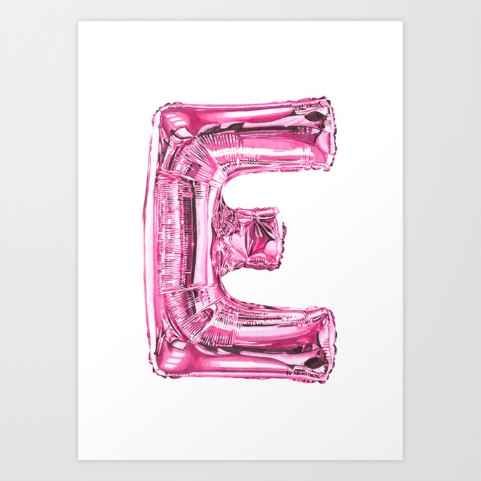 E balloon drawing pink foil Art Print