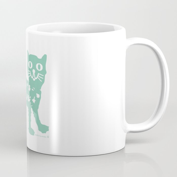 Mint cat drawing, cat drawing Coffee Mug