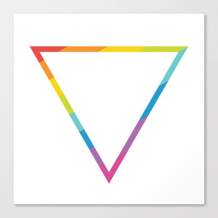 Pride: Rainbow Geometric Triangle Canvas Print