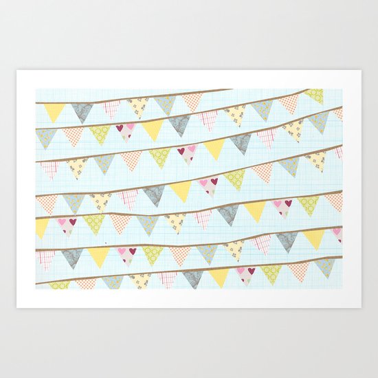 bunting fun Art Print