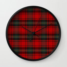  Christmas Tartan Plaid Wall Clock | Buffalo, Gingham, Red, Classic, Buffaloplaid, Blue, Plaid, Pattern, Green, Black 