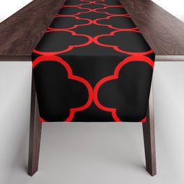 Quatrefoil (Red & Black Pattern) Table Runner