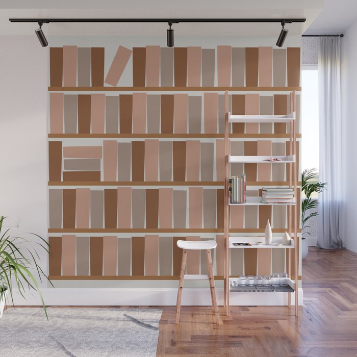 bookshelf (brown tone family) Wall Mural