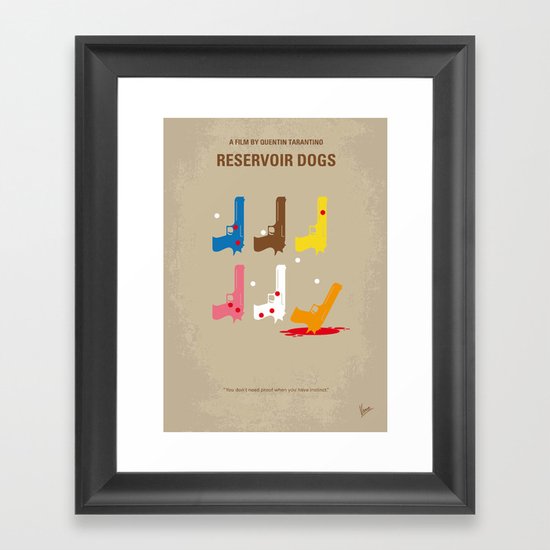 No069 My Reservoir Dogs minimal movie poster Framed Art Print