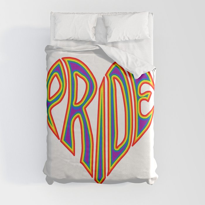 Rainbow Pride Heart Duvet Cover