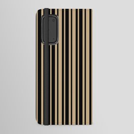 Tan Brown and Black Vertical Var Size Stripes Android Wallet Case