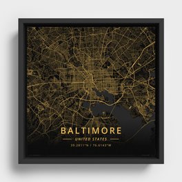 Baltimore, United States - Gold Framed Canvas