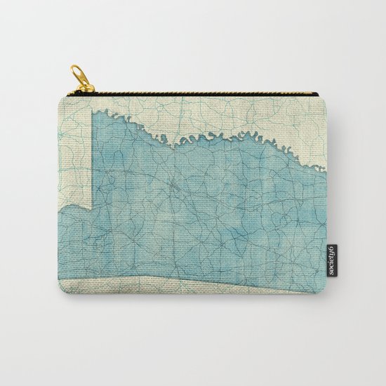 Mississippi State Map Blue Vintage Carry-All Pouch