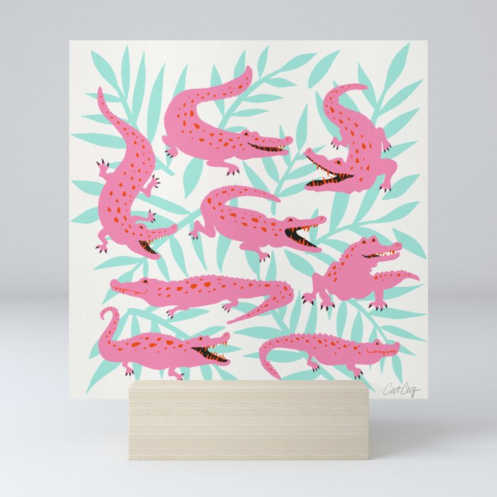 Alligator Collection – Pink & Turquoise Palette Mini Art Print