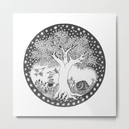 Startree: In the Meadow Metal Print | Children, Black and White, Illustration, Nature 