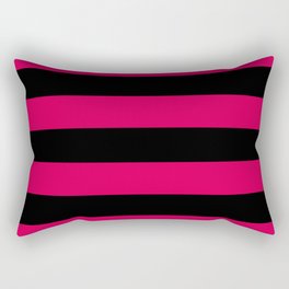 Big Stripes Black Dark Pink Rectangular Pillow
