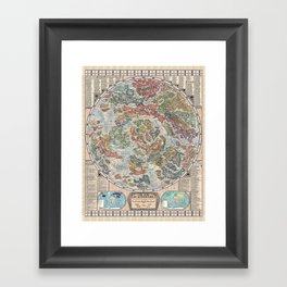 The Map of Literature || Map Books Literature Literary Fantasy Si-fi Thriller Mystery Framed Art Print