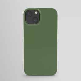 Dark Green Solid Color Pantone Campsite 18-0323 TCX Shades of Green Hues iPhone Case