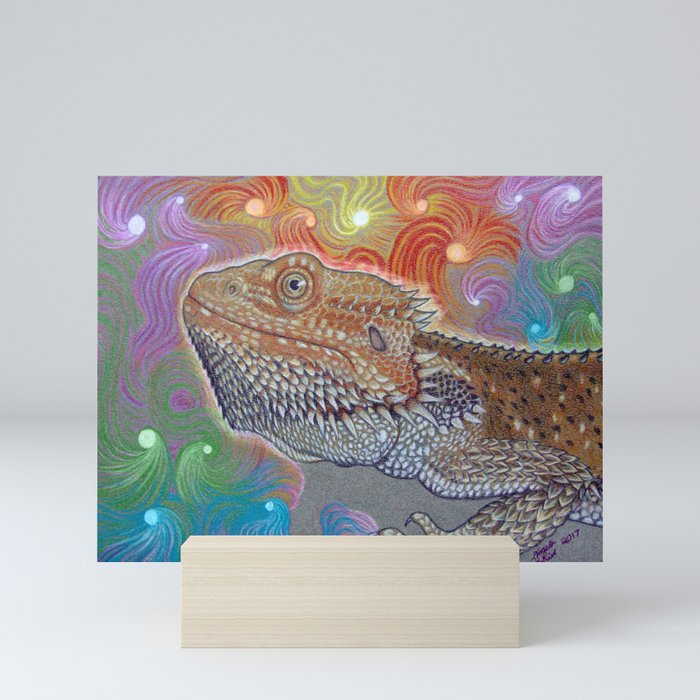 Cosmic Dragon, Bearded Dragon Art Mini Art Print