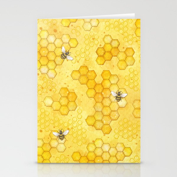 Meant to Bee - Honey Bees Pattern Stationery Cards