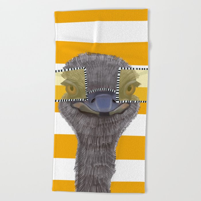 Funny Ostrich Beach Towel