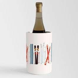 Retro Ski Illustration Wine Chiller