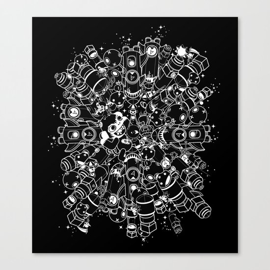 For Good For Evil - White on Black Canvas Print