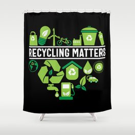 Recycling Matters Green Heart Shower Curtain