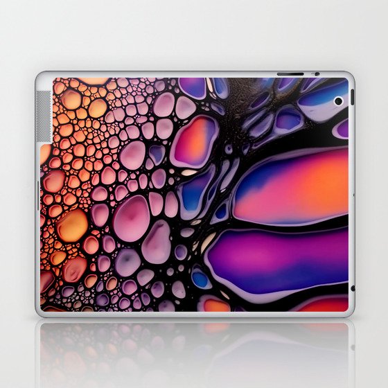 Colorful bubbles pour ink painting Laptop & iPad Skin