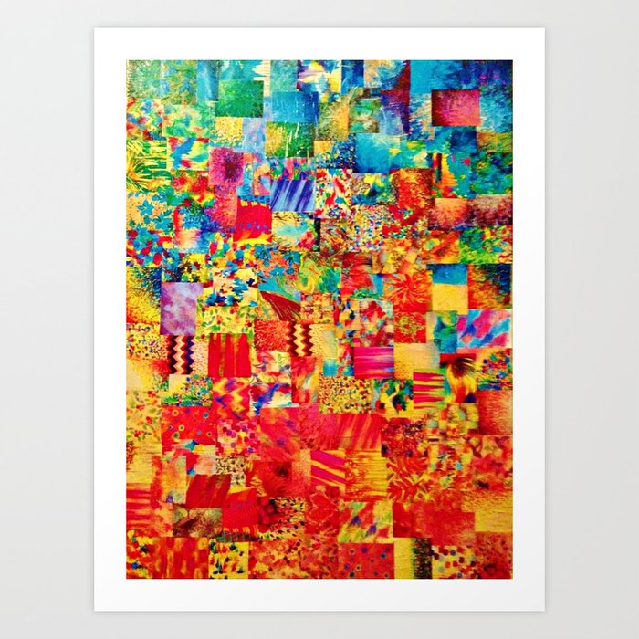 Painting The Soul Vibrant Collage Mixed Abstract Acrylic