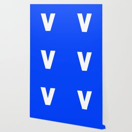 letter V (White & Blue) Wallpaper