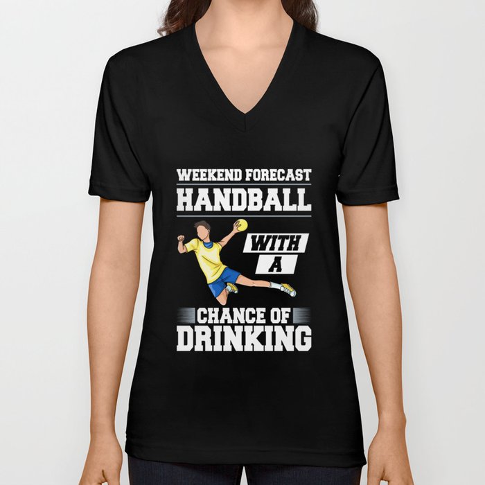 Handball Game Ball Player Rules Court Team V Neck T Shirt