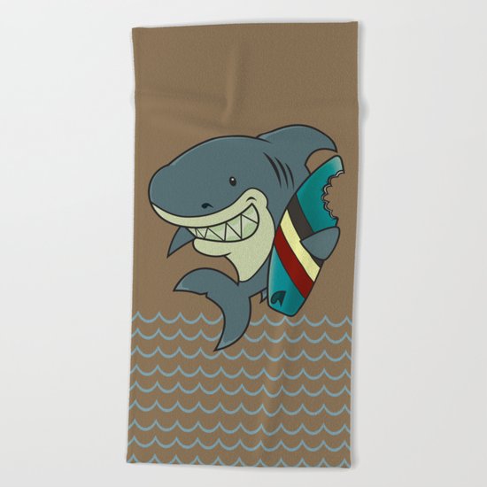 The great white surfer Beach Towel