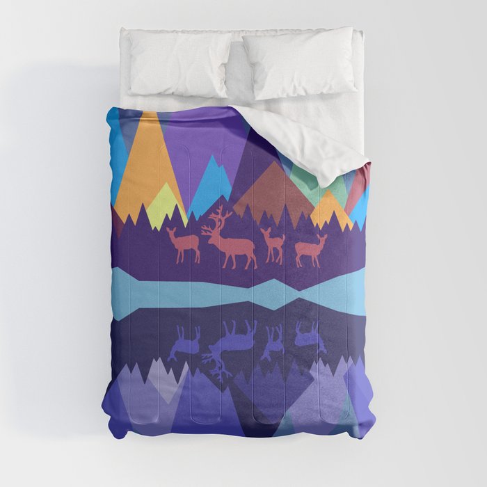 Deer in the Mountains Comforter