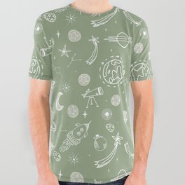 space voyage green All Over Graphic Tee
