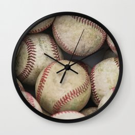 Many Baseballs - Background pattern Sports Illustration Wall Clock