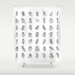 "50 Shades of Owls" collection Shower Curtain