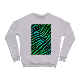 Ripped SpaceTime Stripes - Green/Cyan Crewneck Sweatshirt