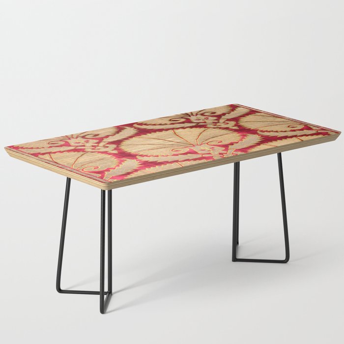 Antique Turkish Carnations Textile Red Coffee Table