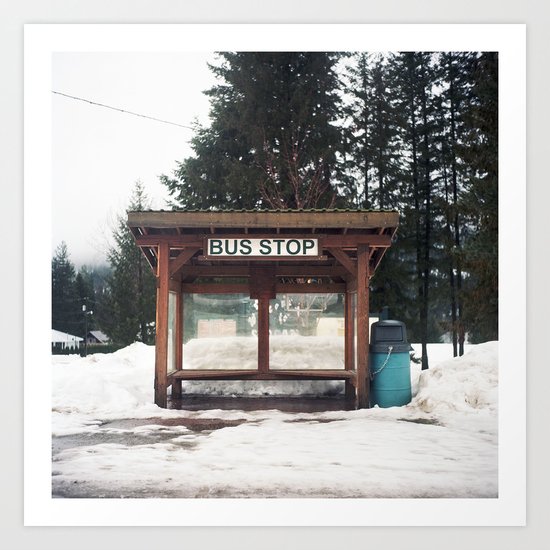 Slocan City Bus Stop Art Print