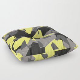 Black\Grey\Yellow Geometric Camo Floor Pillow