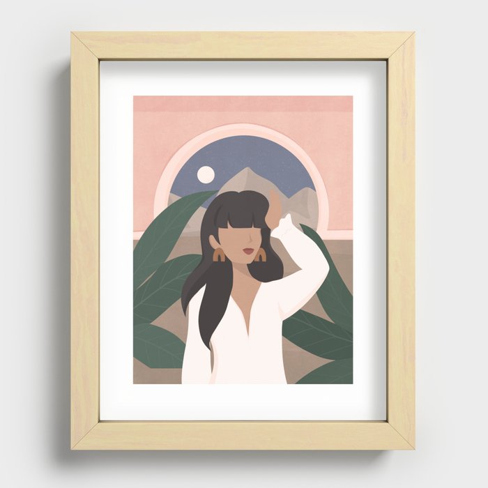 Woman in Marrakech Recessed Framed Print