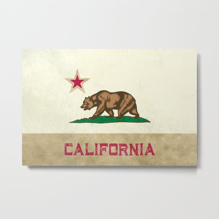 Vintage California Flag Metal Print