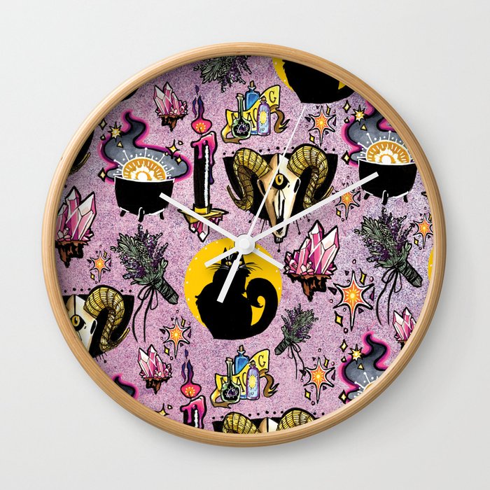 Witchcraft Print Wall Clock
