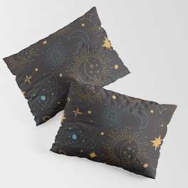 Sun Moon and Stars Celestial Pattern Pillow Sham