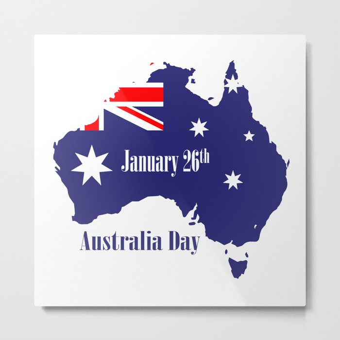 Australia Flag Map Metal Print By Homestead Society6