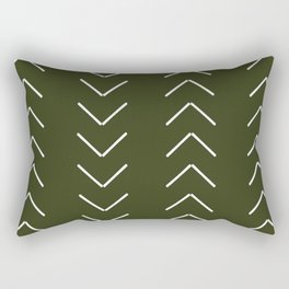 Mudcloth II (Olive Green) Rectangular Pillow