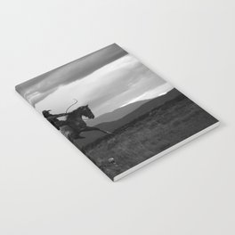 Black and White Cowboy Being Bucked Off Notebook