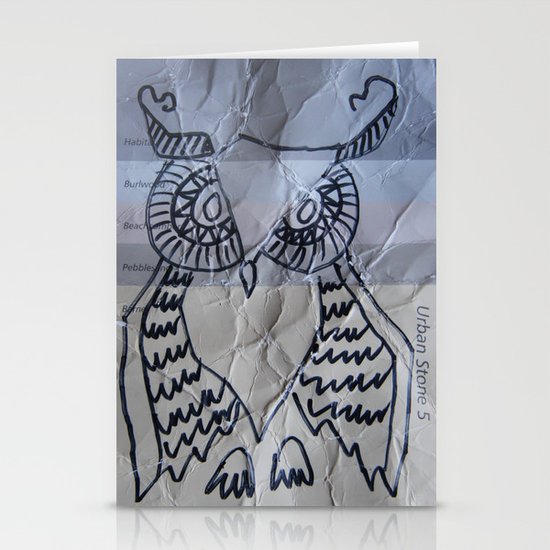 gray owl 02 Stationery Cards