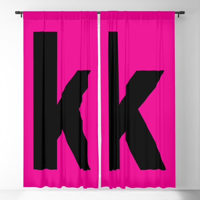letter K (Black & Magenta) Blackout Curtain