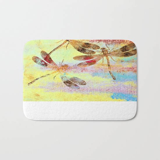 Mauritius Vintage Dragonflies Colours S Bath Mat