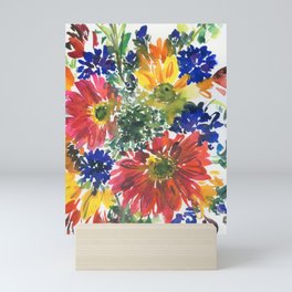colorful bouquet: gerberas Mini Art Print