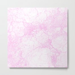 Modern abstract elegant lilac white marble pattern Metal Print