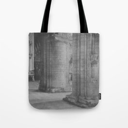 Nave and octagon of the Cathedral gothic church arcitecture black and white photograph / photography by Frederick H. Evans Tote Bag